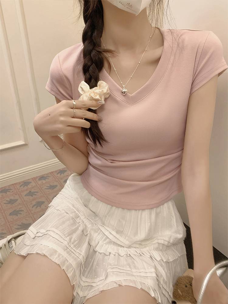 Dance practice service female new short -sleeved modern dance top school student art test service service service adult classical dance -shaped dress