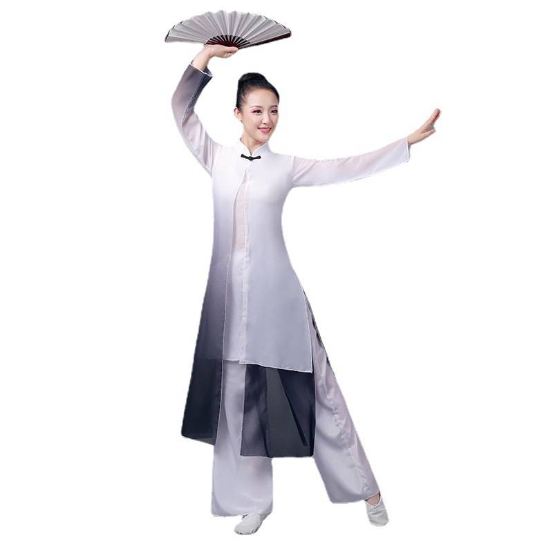 Classical dance performance clothing male Chinese style book simplified dance modern ink style gauze literary performance clothing suite