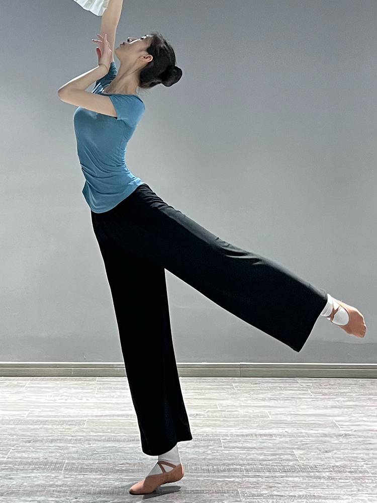 Modern dance clothing practice service top female short -sleeved Modal Chinese classical dance professional art test