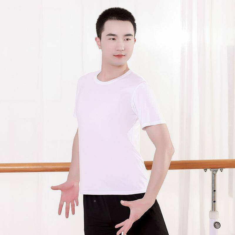 Dance service men's training set new art practice clothes on the modern dance school men's body training uniform black radish pants