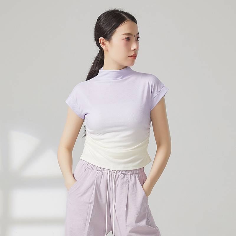 Modern dance top Classical dance clothes female summer gradient short -sleeved exercise training suit Chinese dance adult