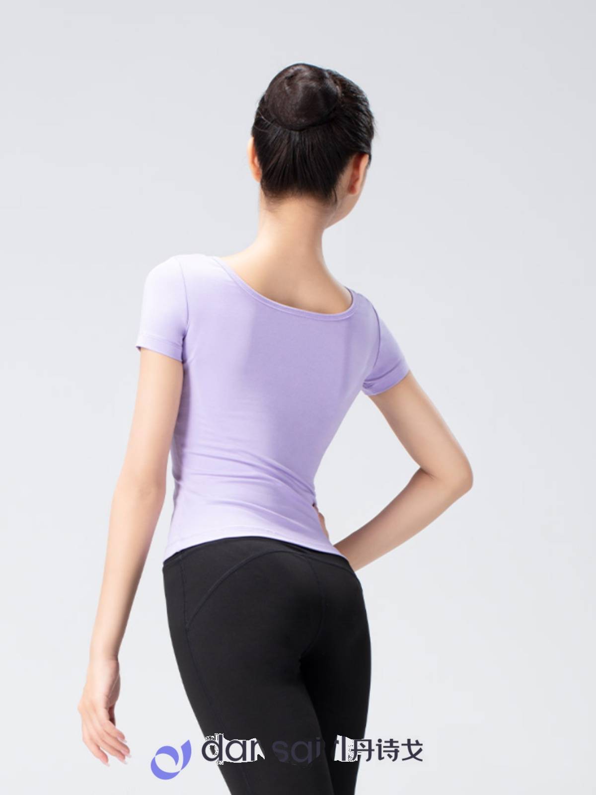Danshigo's new dance top national dance service modern dance adult children's front pleated short -sleeved top top