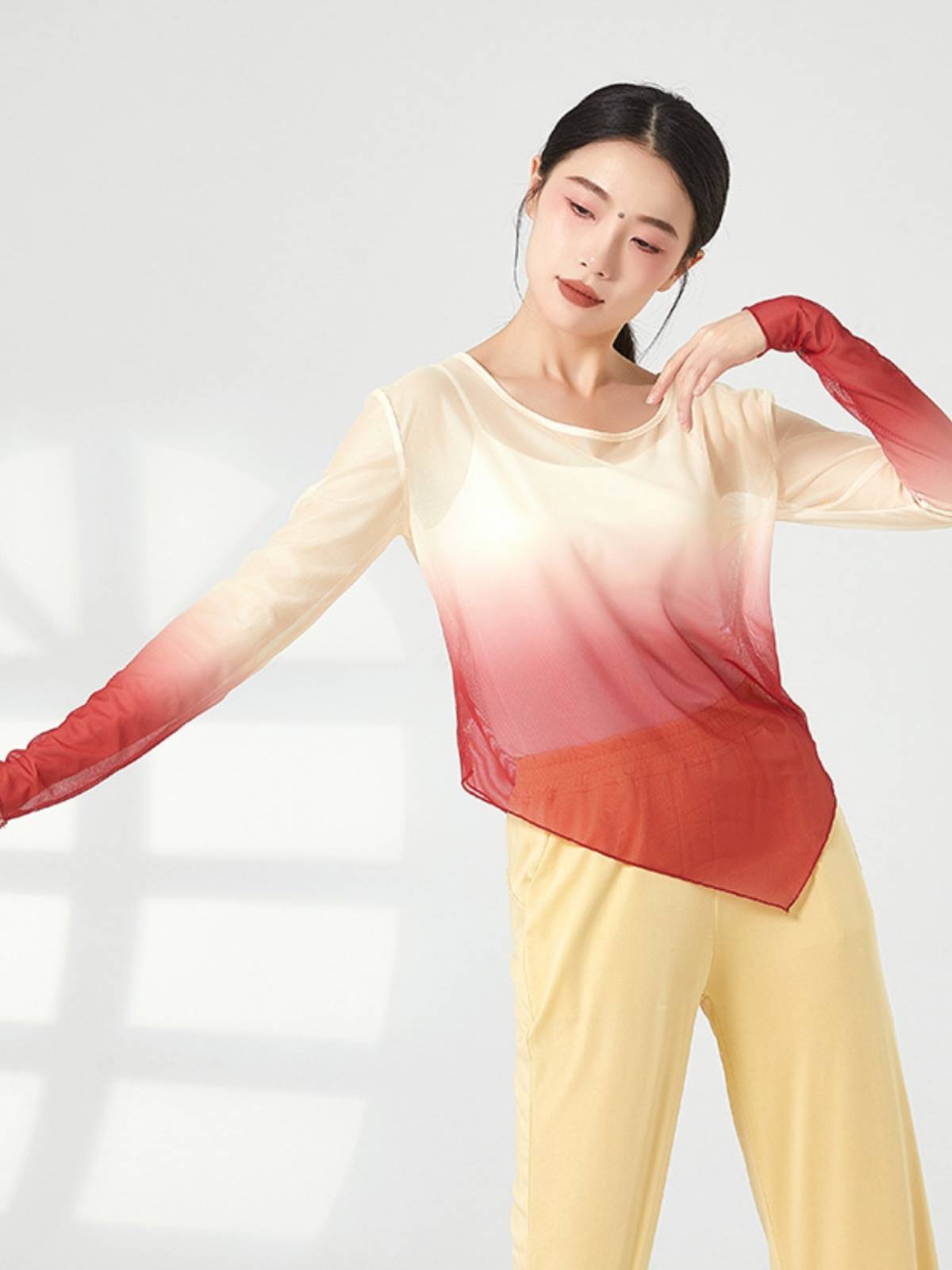 Summer Classical Dance Female Jacket Gradient Candid Corner Gauze Chinese Dance Chinese Dance Modern Dance Performance Clothing