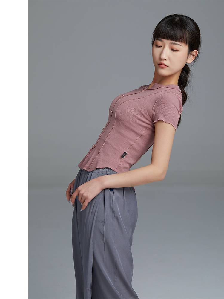 Gorgeous Solo Show Modern Dance Dance Dance Dance Dance Top Solid Trends Dipping in Summer Short Sleeve Daily Classical Dance Sports Clothing