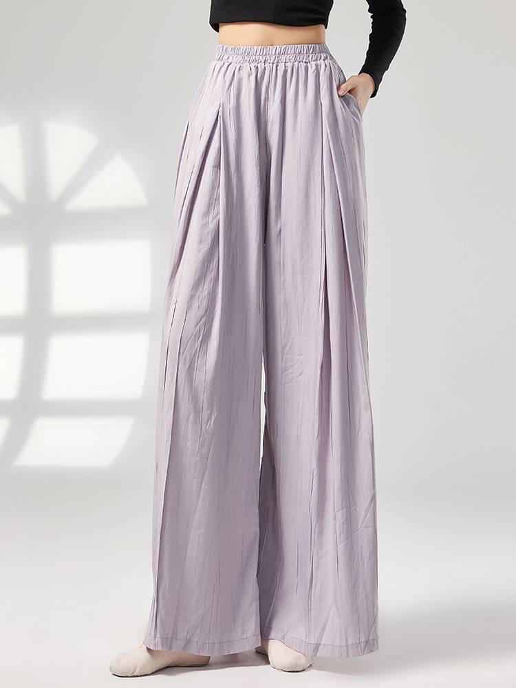 Chinese classical dance pants loose, elegant straight -legged wide -leg pants female spring and summer modern dance -shaped body exercise uniform trousers