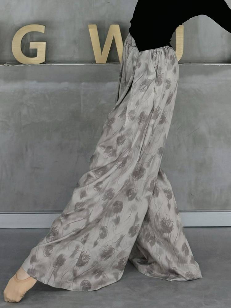 Modern dance loose wide -leg pants Classical dance elegant pants printed practice pants sinking national style dance pants summer