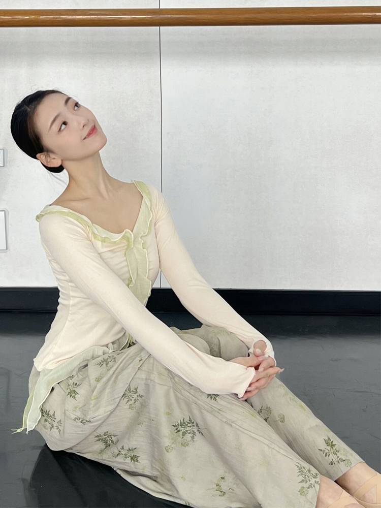 Modern dance loose wide -leg pants Classical dance elegant pants printed practice pants sinking national style dance pants summer