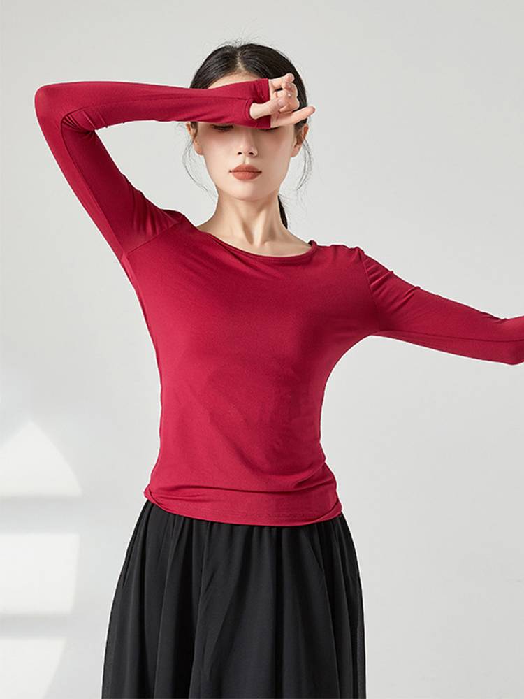 Set refers to long -sleeved modern dance clothing loose dance dance practice service female adult jacket yoga collection training uniform performance service