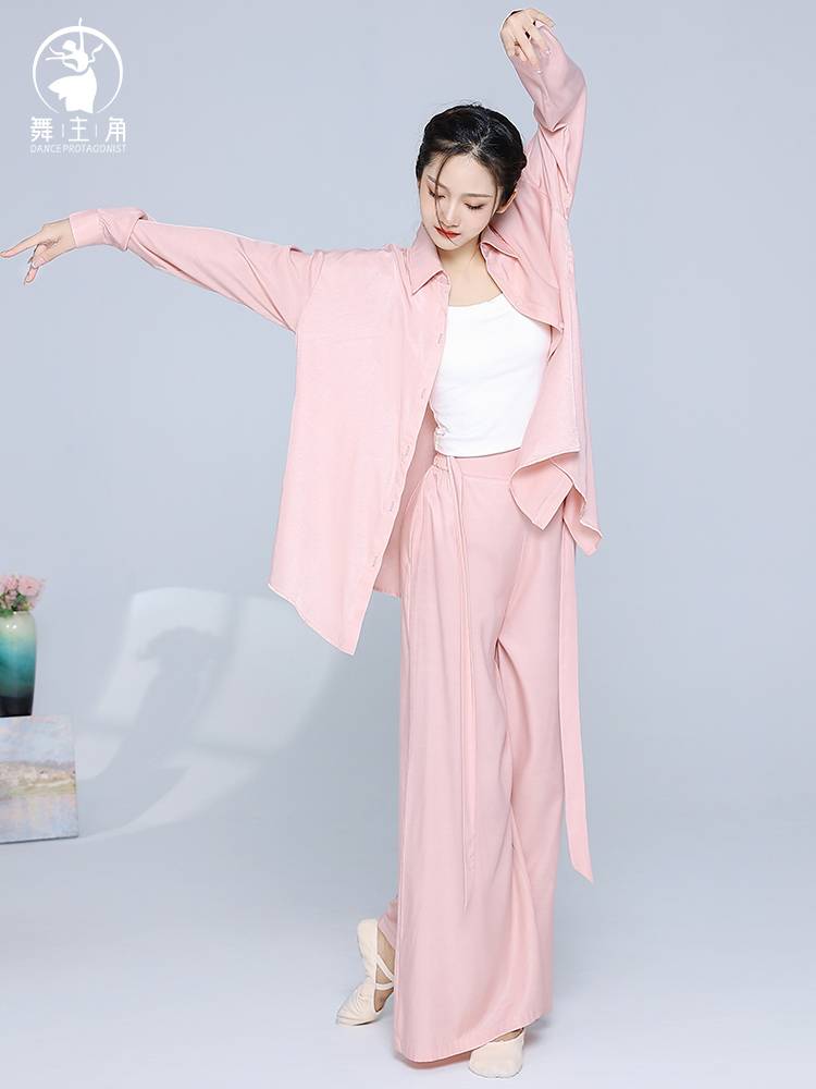 Dance main corner modern dance loose shirt dance service classical dance long -sleeved cardigan jazz dance top clothes