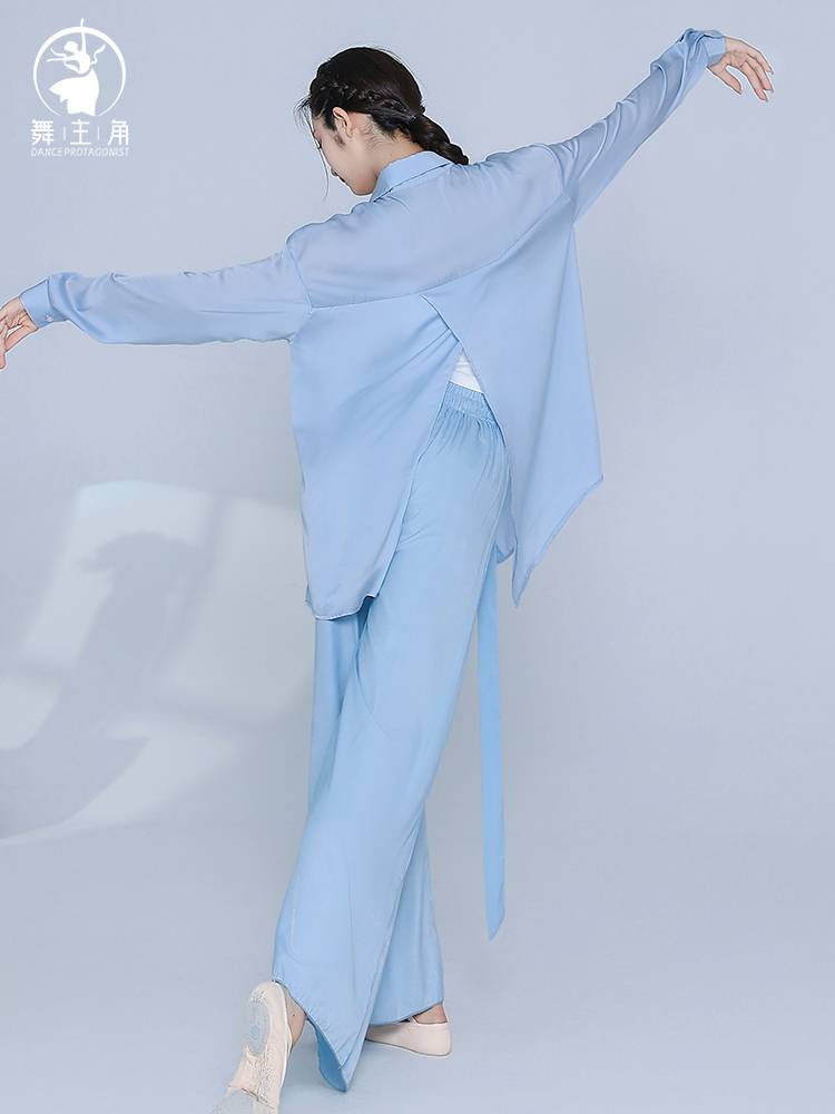 Dance main corner modern dance loose shirt dance service classical dance long -sleeved cardigan jazz dance top clothes