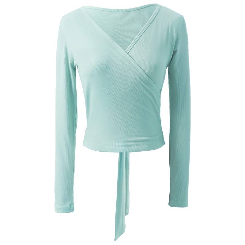 Spot adult dance service female long -sleeved top ballet spring and autumn F practice service modern dance clothing kiwen training