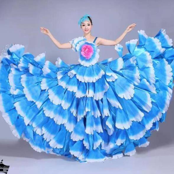 The new opening dance big skirt Spanish bull dance performance dress long skirt square dance new adult female modern dance