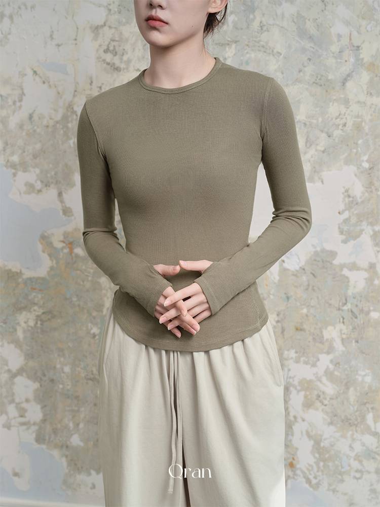 QRAN Modern Dance Plane Yoga Slim refers to the Basic Gong Dance Practice Service Sports Long -sleeved Knit