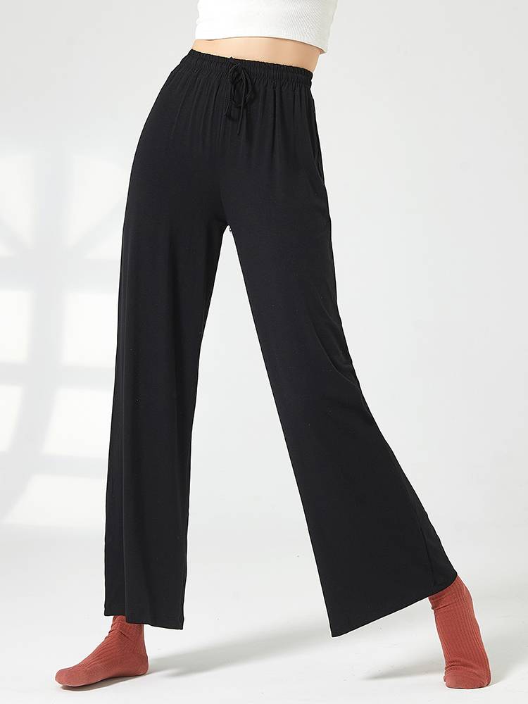 Classical dance exercise girl pants loose wide -leg pants elegant Chinese dance clothing modern dance straight pants