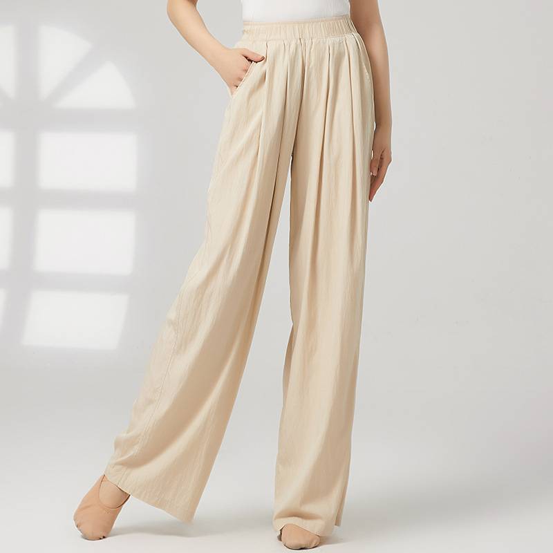 Dance practice pants new high -waisted loose and vertical classical dance wide -leg pants daily pants modern dance