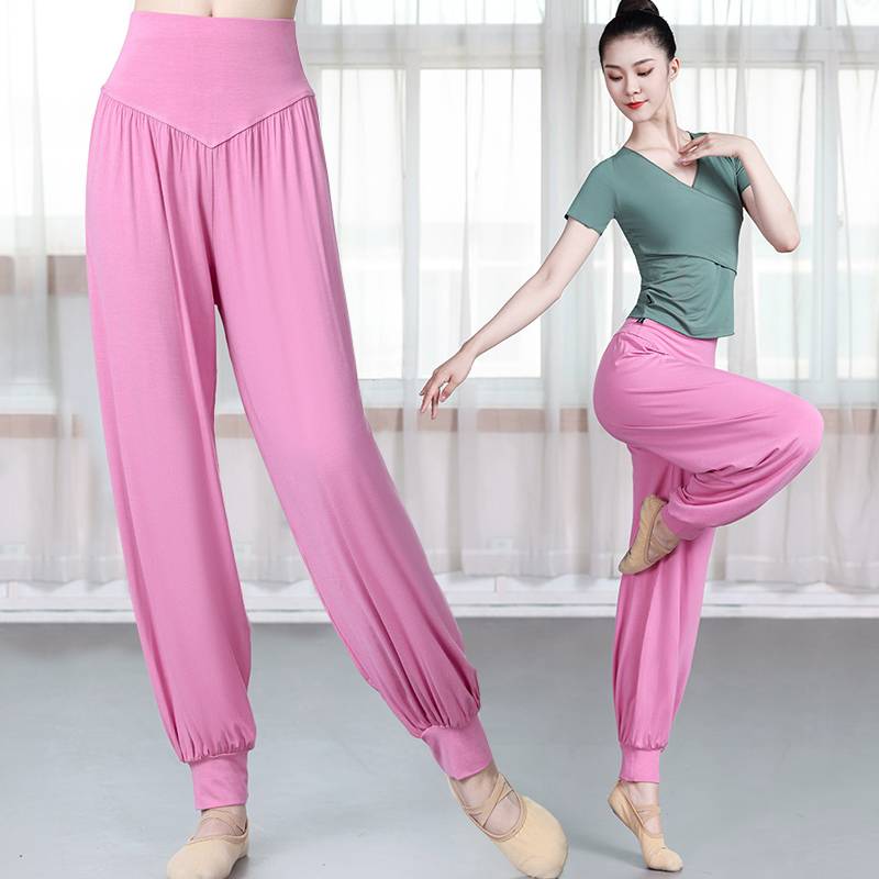 Dance pants summer female training shape training clothing female Modal lantern trousers top suit modern dance new style