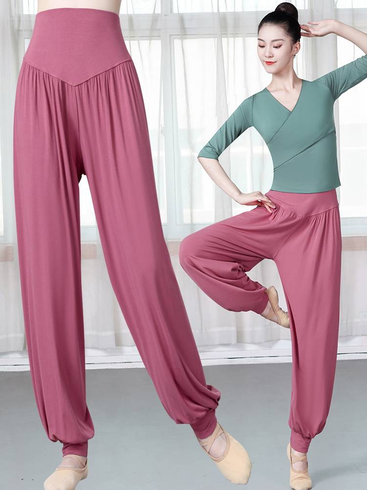 Dance pants summer female training shape training clothing female Modal lantern trousers top suit modern dance new style
