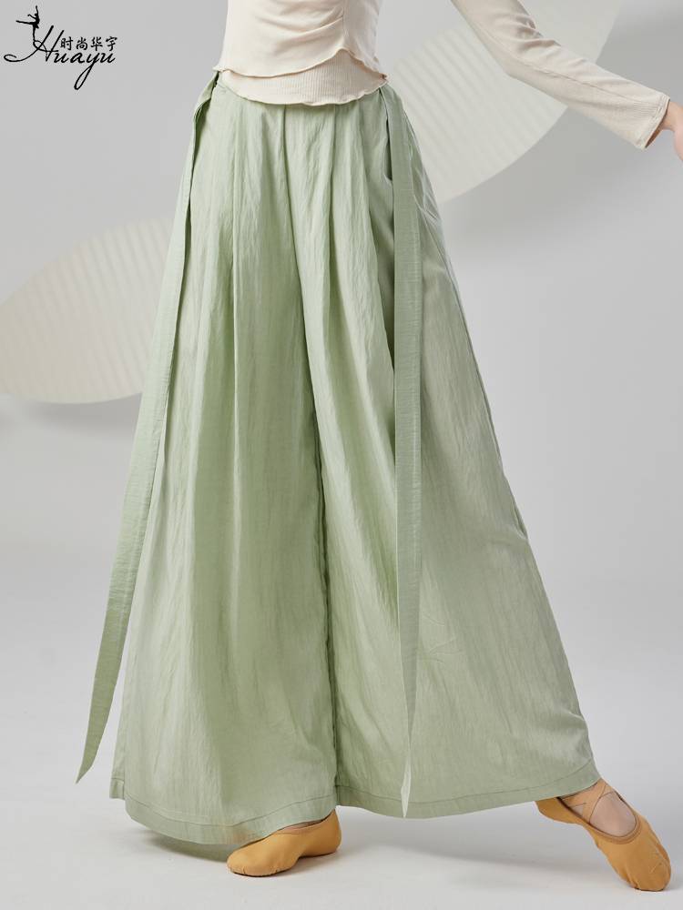Modern Dance Practice Services 2024 New Loose Wide Pants, Permanent Pine Pants Classical Chinese Dance Sports Female Women