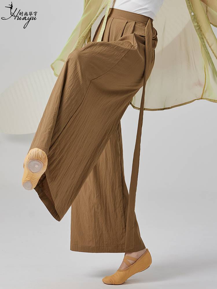 Modern Dance Practice Services 2024 New Loose Wide Pants, Permanent Pine Pants Classical Chinese Dance Sports Female Women