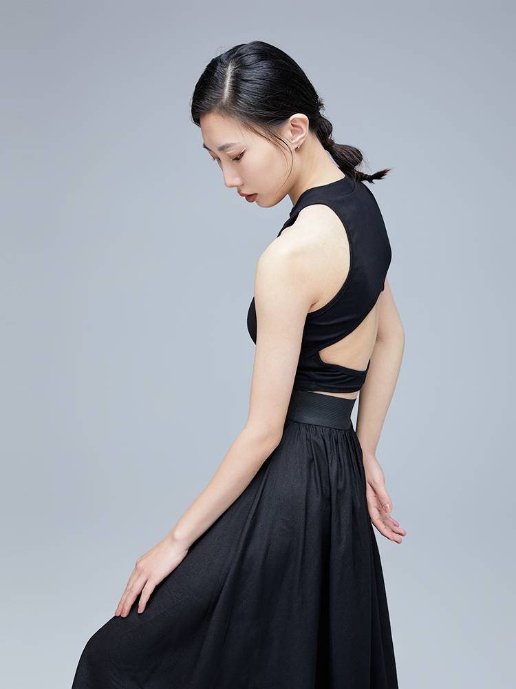 Dance service summer vest practice service female hanging neck cotton modern dance thread dance dance clothes spring and summer D366