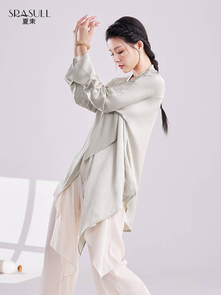 Xia Shu modern dance shirt men and women's elegant sense of Chinese dance top dance teacher dance clothing shirt practice