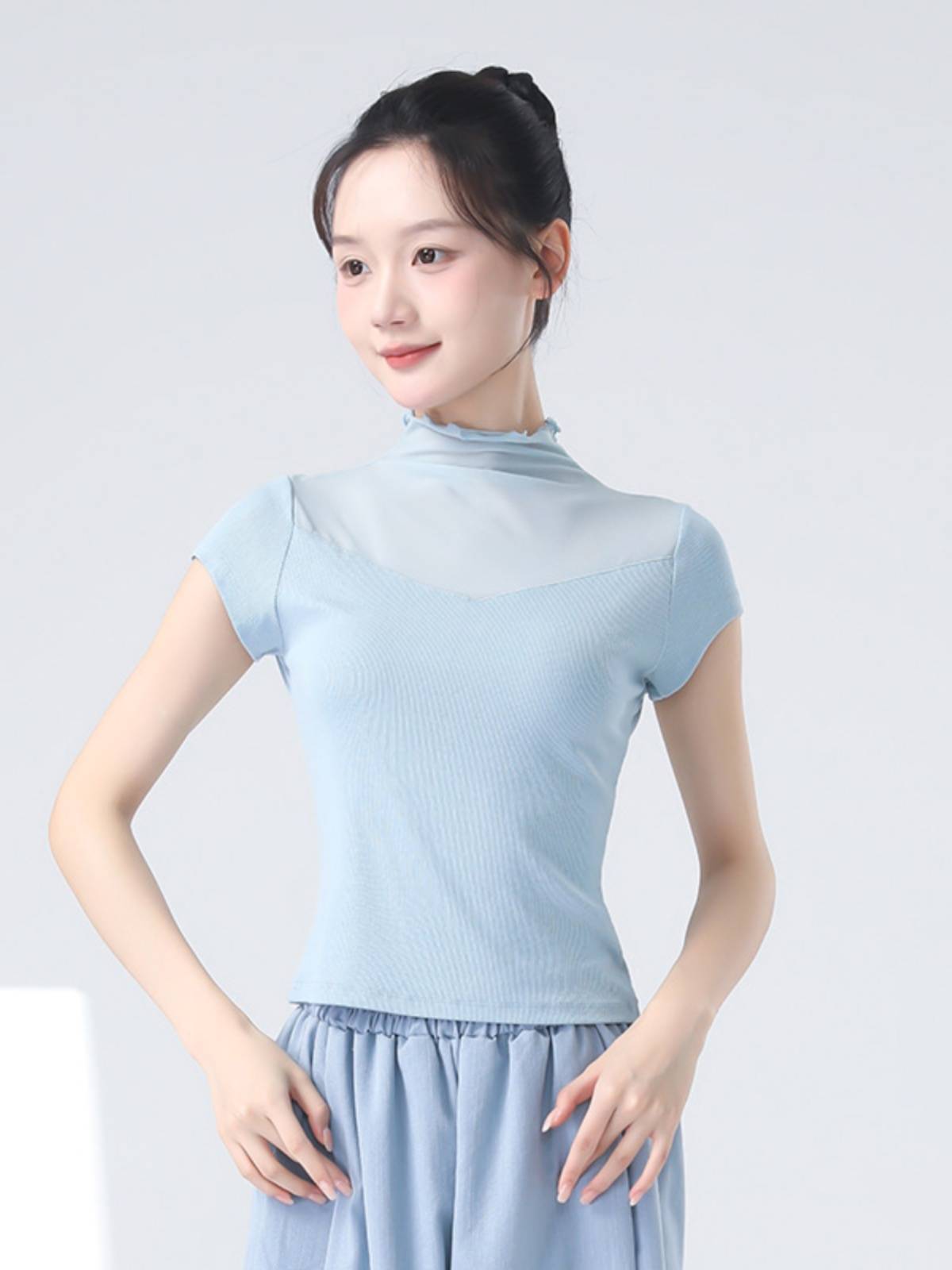 Modern Dance Dance Female 2024 Summer New Gargam Speaking T -shirt Classical Dance Performance Performance Top