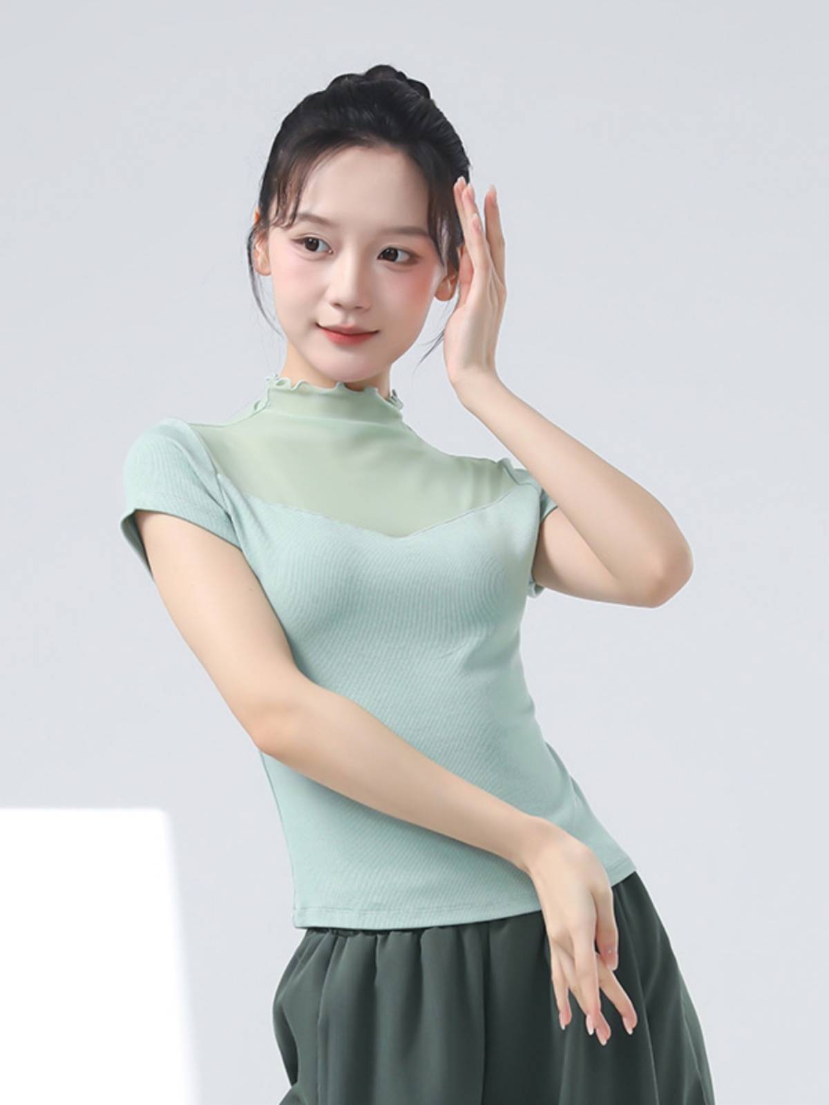 Modern Dance Dance Female 2024 Summer New Gargam Speaking T -shirt Classical Dance Performance Performance Top
