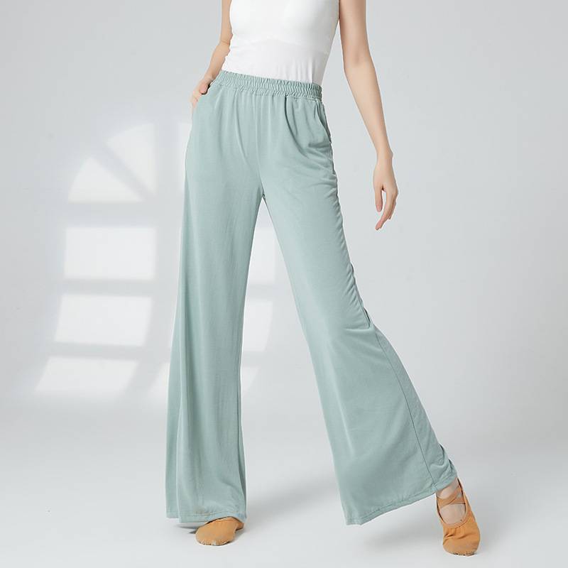 Modern dance straight pocket wide -leg pants classical dance exercise pants children adult dance service professional body training pants