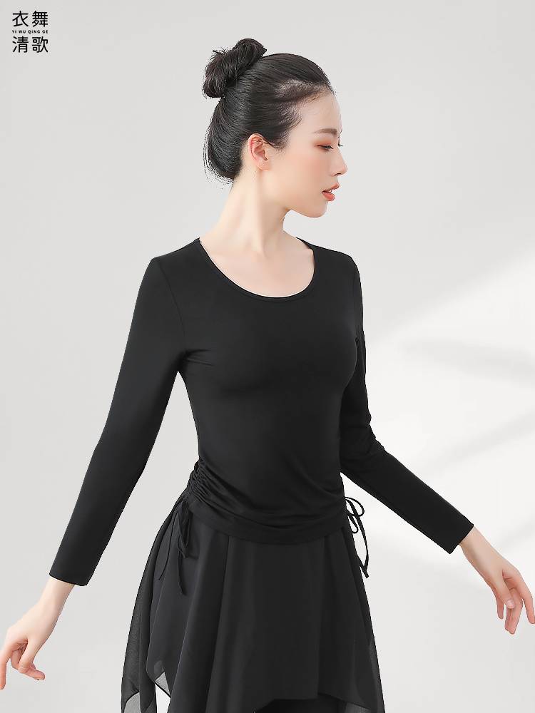 Modern dance top women's short -sleeved exercise in the body training long -sleeved clothing spring and summer art test new