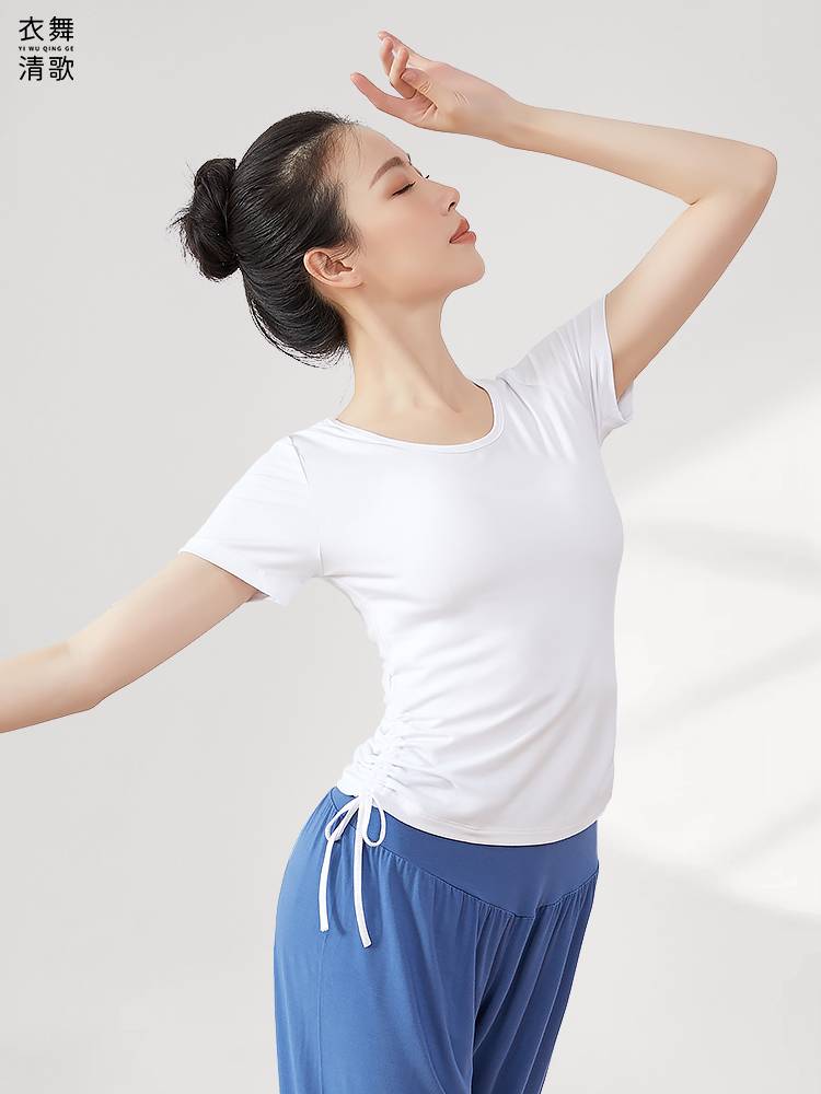 Modern dance top women's short -sleeved exercise in the body training long -sleeved clothing spring and summer art test new