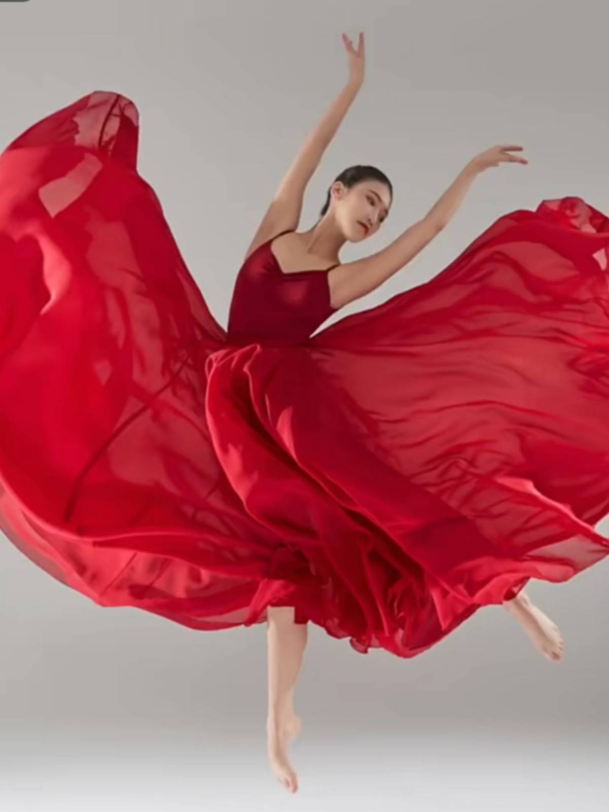 Classical dance clothing female gauze skirt elegant nation modern Chinese dance 720 degree large skirt practice performance half -body skirt