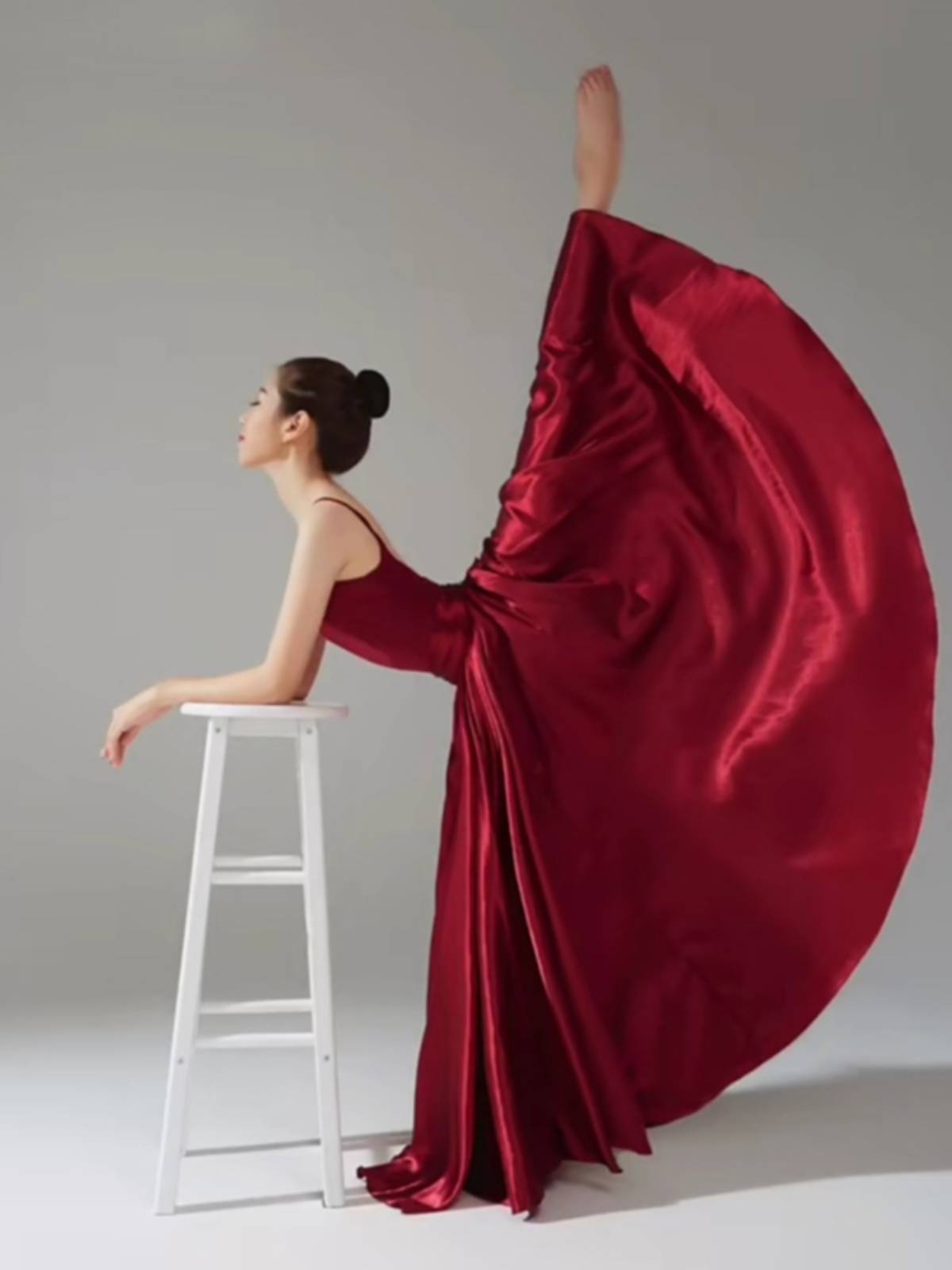 Classical dance clothing female gauze skirt elegant nation modern Chinese dance 720 degree large skirt practice performance half -body skirt