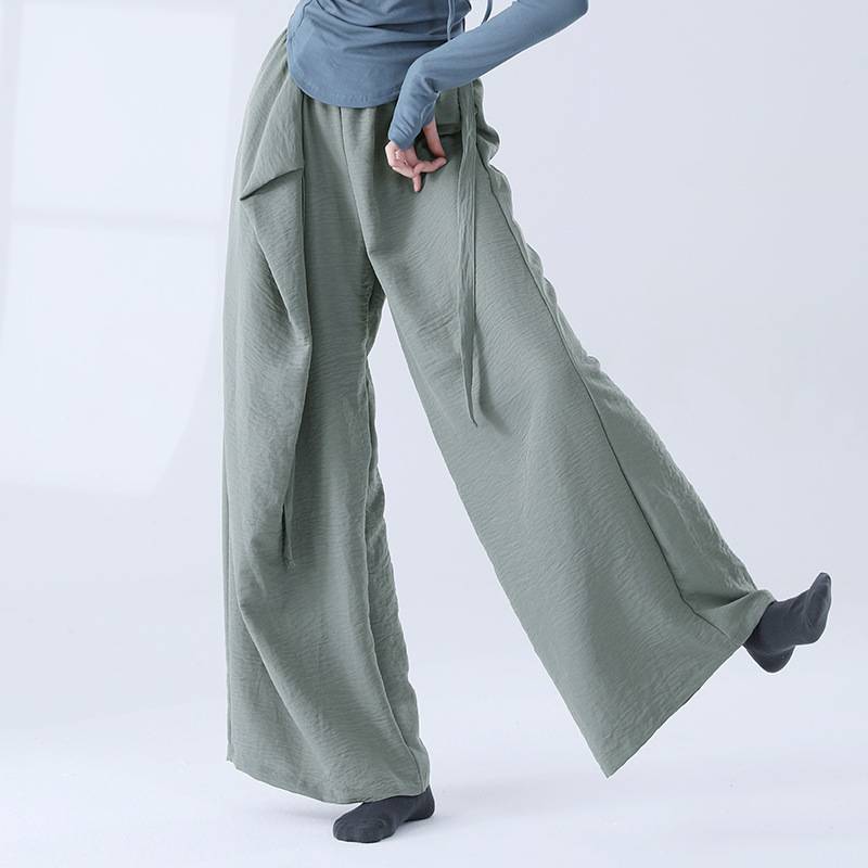 Large size dance pants modern dance exercise uniforms, elegant texture, wide -leg Yamamoto new classical dance loose performance female