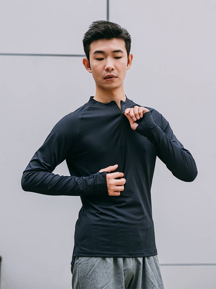 Dance practice service men's sports speed dry clothes modern dance, long -sleeved T -shirt adult Hu Shen staff C228