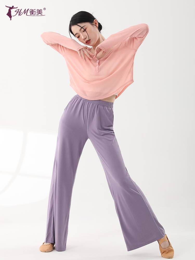 Modern dance clothing loose shirt, female long -sleeved overthrow, Chinese shape classical dance exercise performance suit performance service