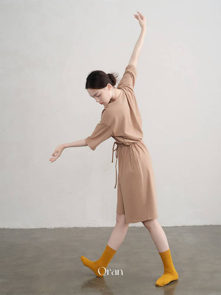 QRAN Modern Dance Short Men and Women Summer Summer Loose Large size Pan Pants Pants Pants High Waist wide Legs