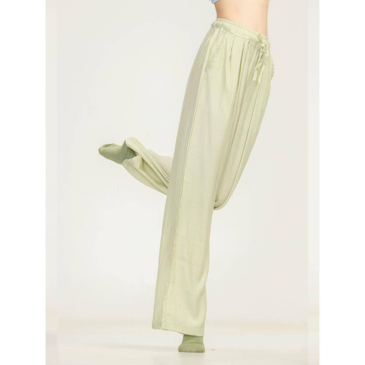 Modern dance exercise pocket pocket straight -leg wide -leg pants flowing Chinese dance nation classical dance service Zen pants