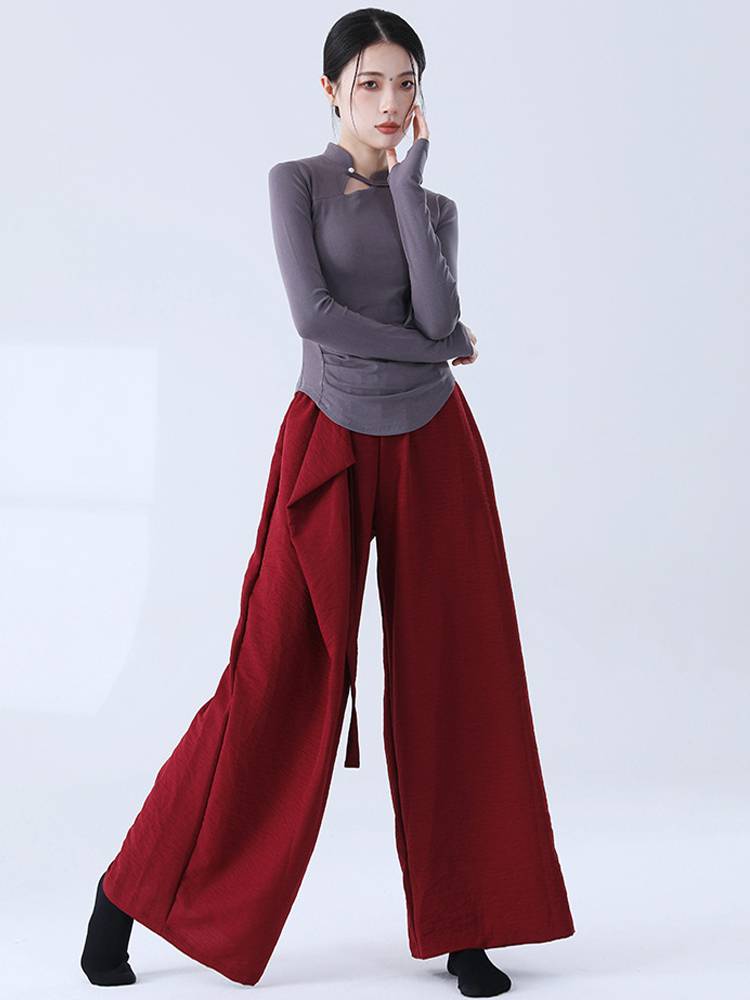 Modern dance classical dance exercise pants loose, elegant wide leg pants, vertical folds, panties dance birthday often wear