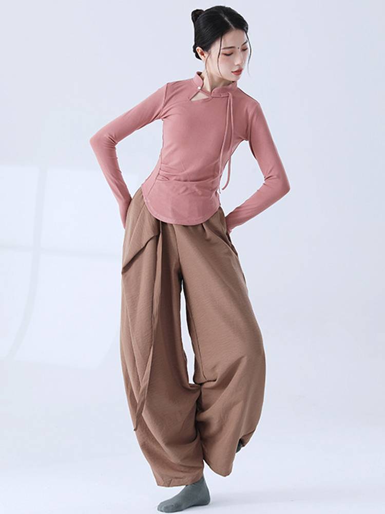 Modern dance classical dance exercise pants loose, elegant wide leg pants, vertical folds, panties dance birthday often wear