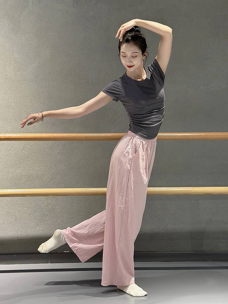Round -neck slimming dance service short -sleeved summer modern dance exercise body training service fitness yoga uniforms