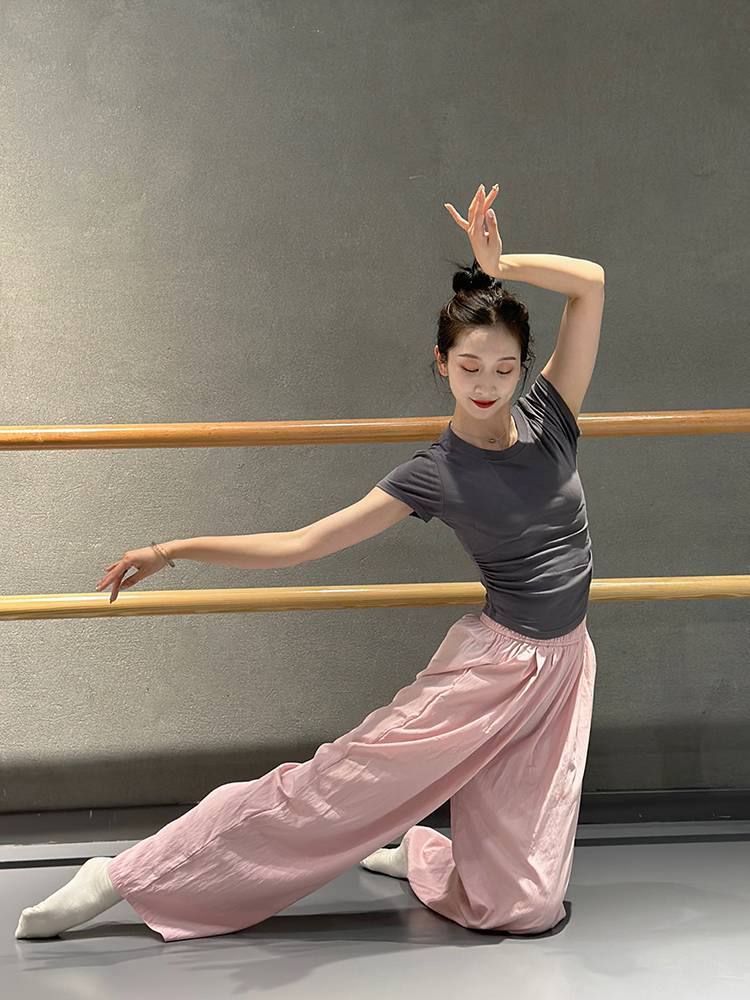 Round -neck slimming dance service short -sleeved summer modern dance exercise body training service fitness yoga uniforms