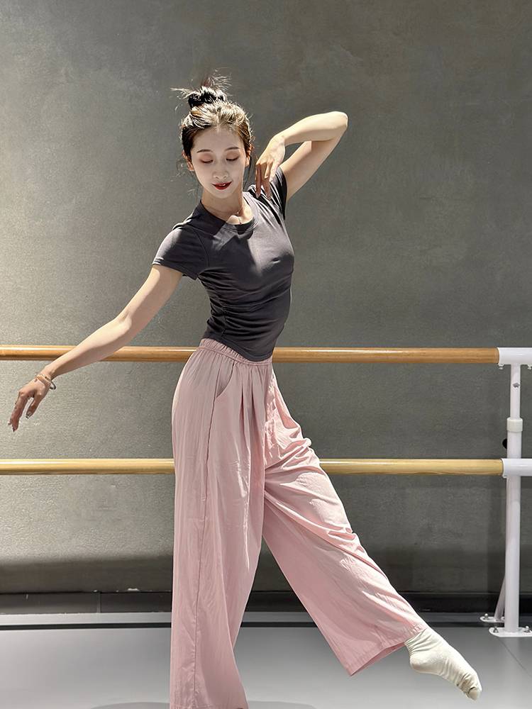 Round -neck slimming dance service short -sleeved summer modern dance exercise body training service fitness yoga uniforms