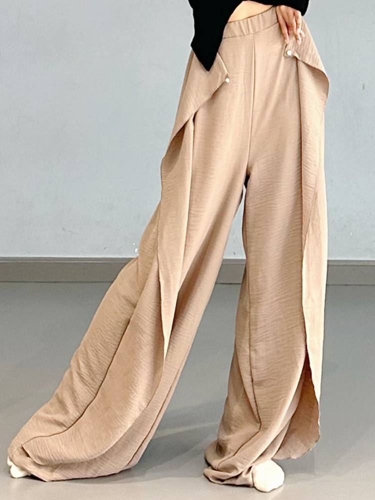 Modern dance pants loose, elegant wide leg pants 2024 new spring and summer classical dance straight pants female body practice pants