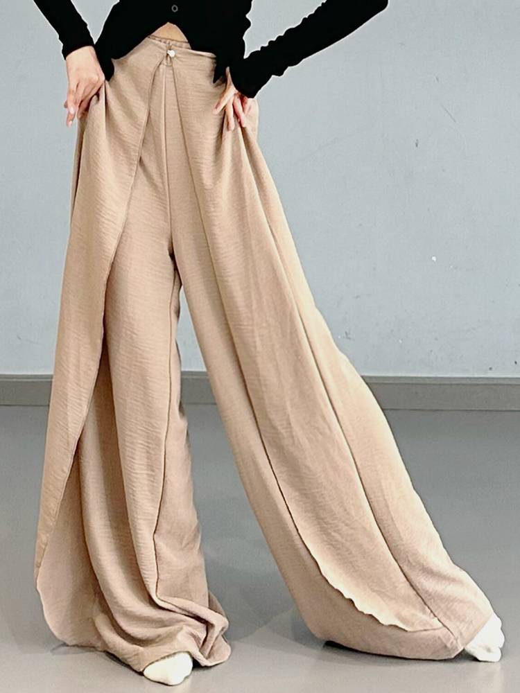 Modern dance pants loose, elegant wide leg pants 2024 new spring and summer classical dance straight pants female body practice pants