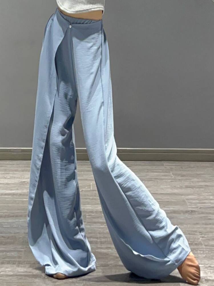 Modern dance pants loose, elegant wide leg pants 2024 new spring and summer classical dance straight pants female body practice pants