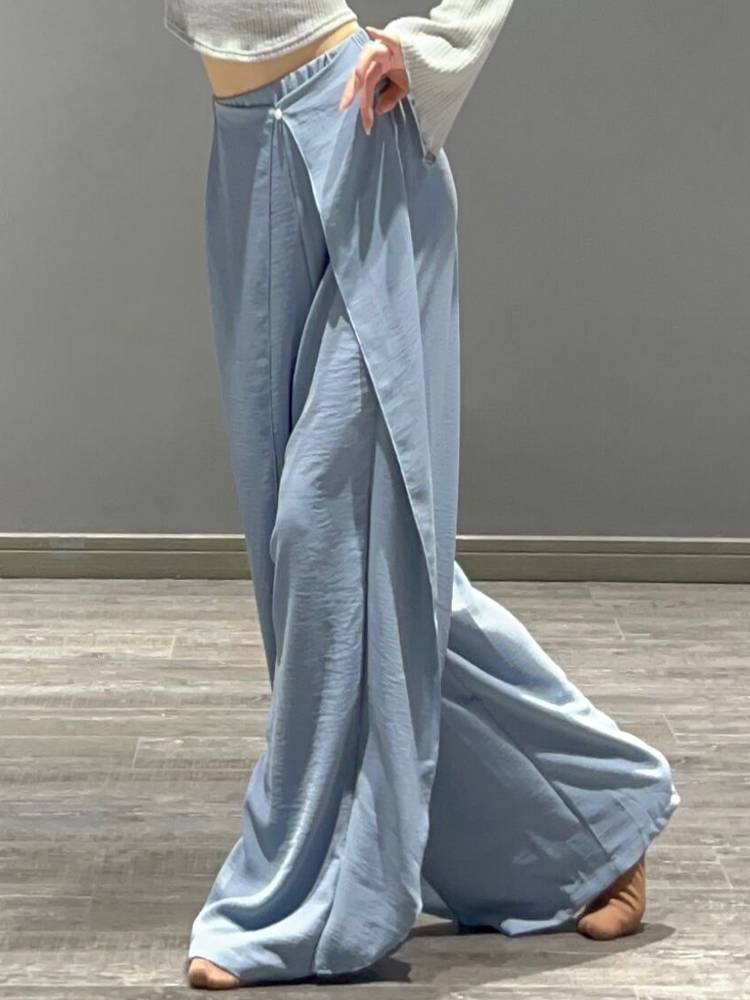 Modern dance pants loose, elegant wide leg pants 2024 new spring and summer classical dance straight pants female body practice pants