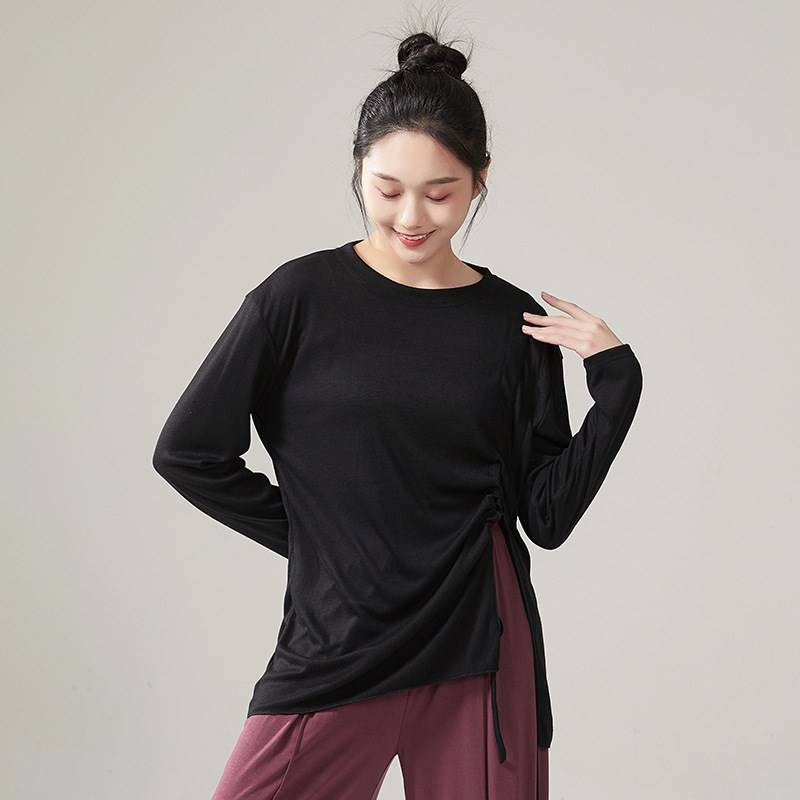 Modern dance exercise service men's and women's classical dance drawing rope Loose big E code top clothing art testing art test dance