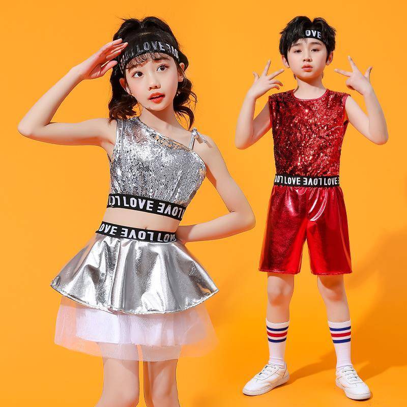 Children's Children's Men's Performance Series Modern Dance Street Dance Jazz Dance La La La La La Skirt Sequenant Performance Set