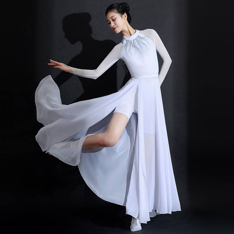 Classical Dance Performance Female Eap 2024 New Chinese Wind White Dress Modern Dance Open Dance Dance Skirt