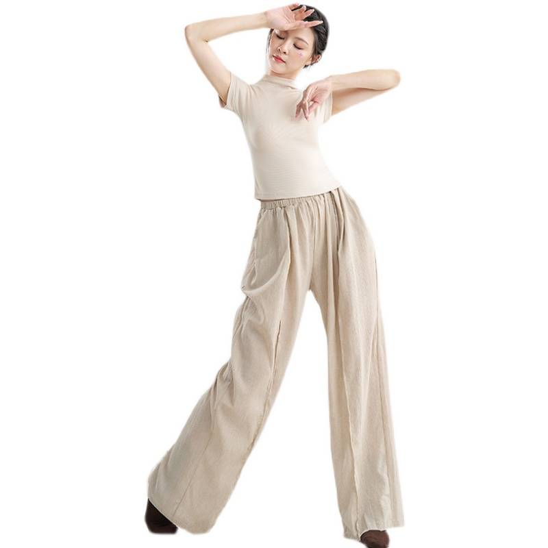 Dance Pants Female Practice Services Server Width -Leg -shaped Body Dance Pants Loose Training Modern Dance Art Test Clothing
